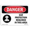 Signmission OSHA Danger, Ear Protection Required In This Area, 7in X 5in Decal, 7" W, 5" H, Landscape OS-DS-D-57-L-1190 - alternate 1